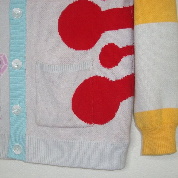 Steady Hands Geometric Abstract "Chowder" V-Neck Cardigan Sweater Size M/L - Picture 7 of 10